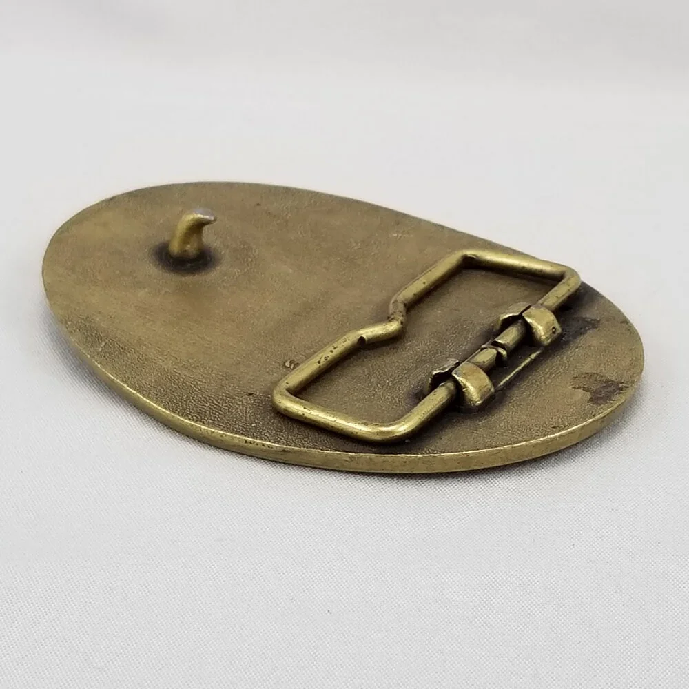 Vintage Belt‎ Buckle MCI Oval Gold Color